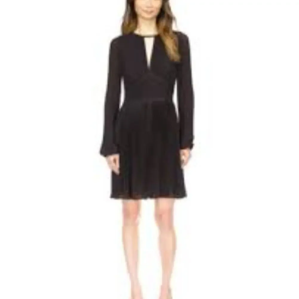 MICHAEL KORS NEW BLACK  PLEATED MINI DRESS PS 1267